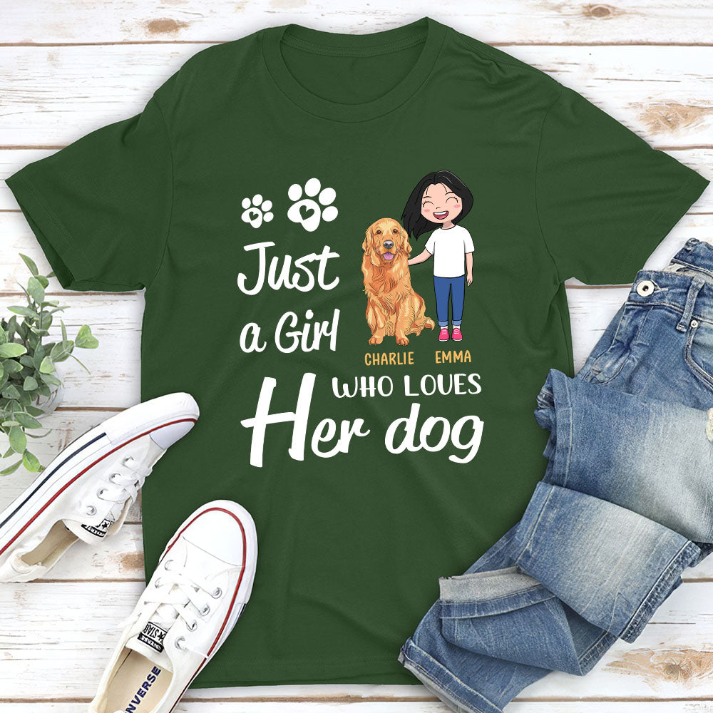Girl Loves Dogs - Personalized Custom Unisex T-shirt