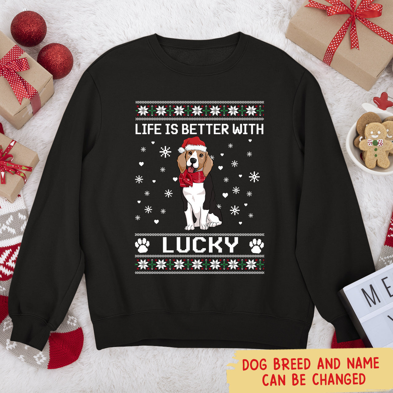 Better With Dog Christmas - Personalized Custom Sweatshirt