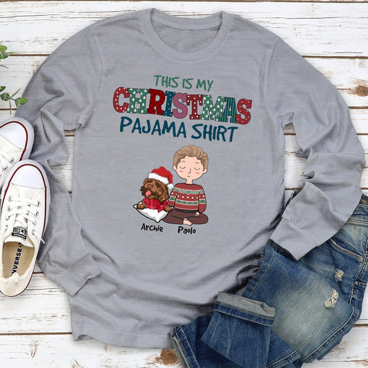 Christmas Pajama Shirt - Personalized Custom Long Sleeve T-shirt
