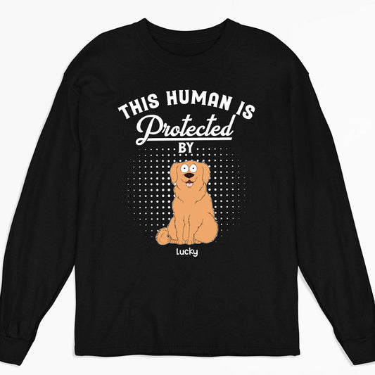 Protected By My Pet - Personalized Custom Long Sleeve T-shirt