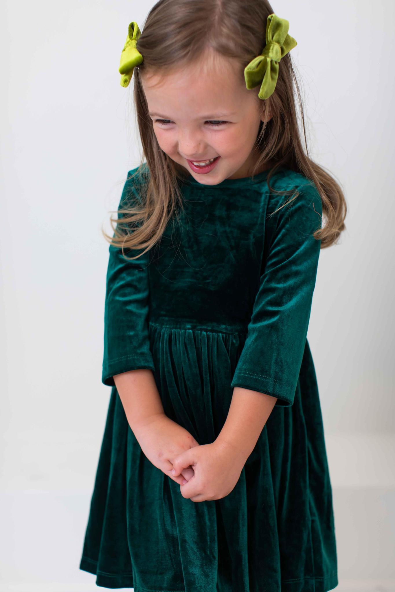 Mila & Rose Hunter Velvet Twirl Dress