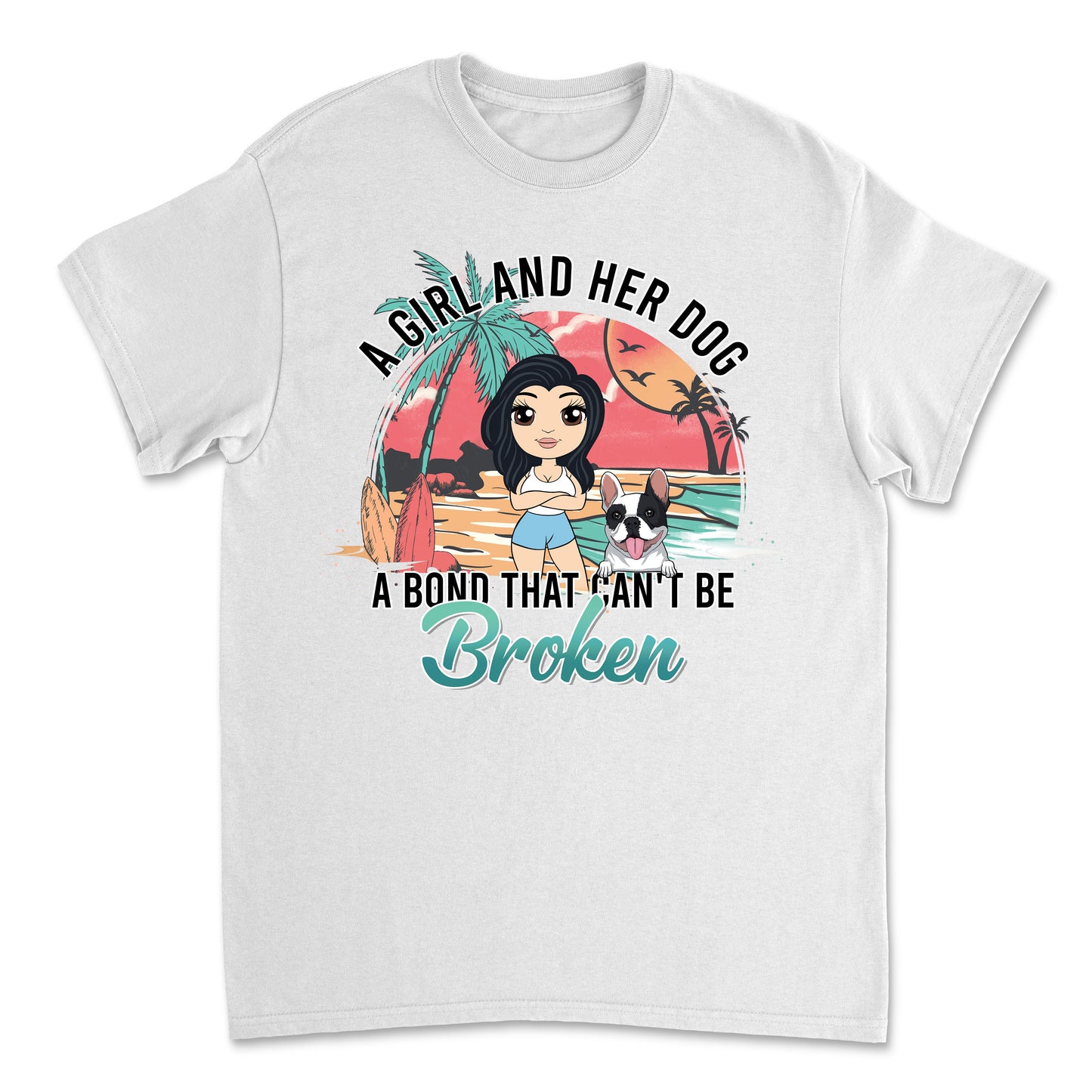 Girl And Dog 2 - Personalized Custom Unisex T-shirt