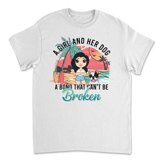 Girl And Dog 2 - Personalized Custom Unisex T-shirt