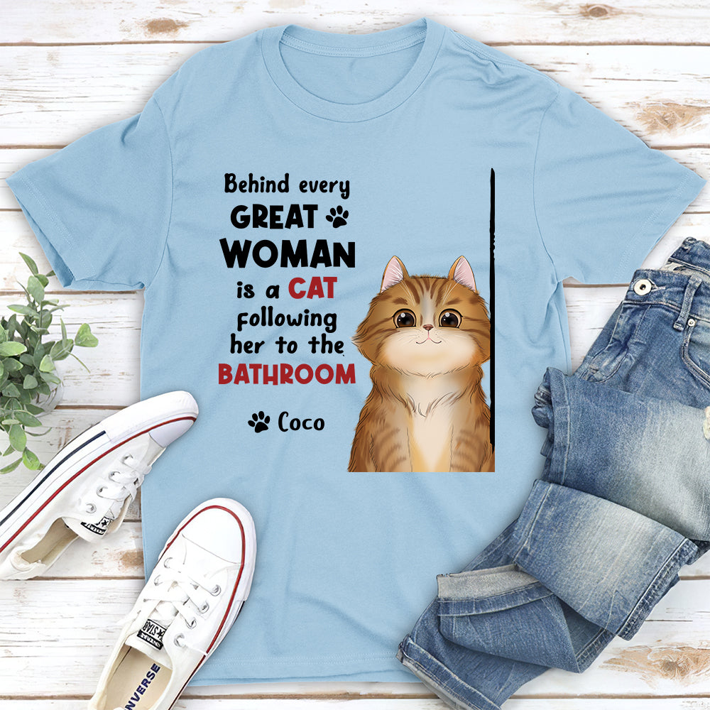Behind Great Woman - Personalized Custom Unisex T-shirt