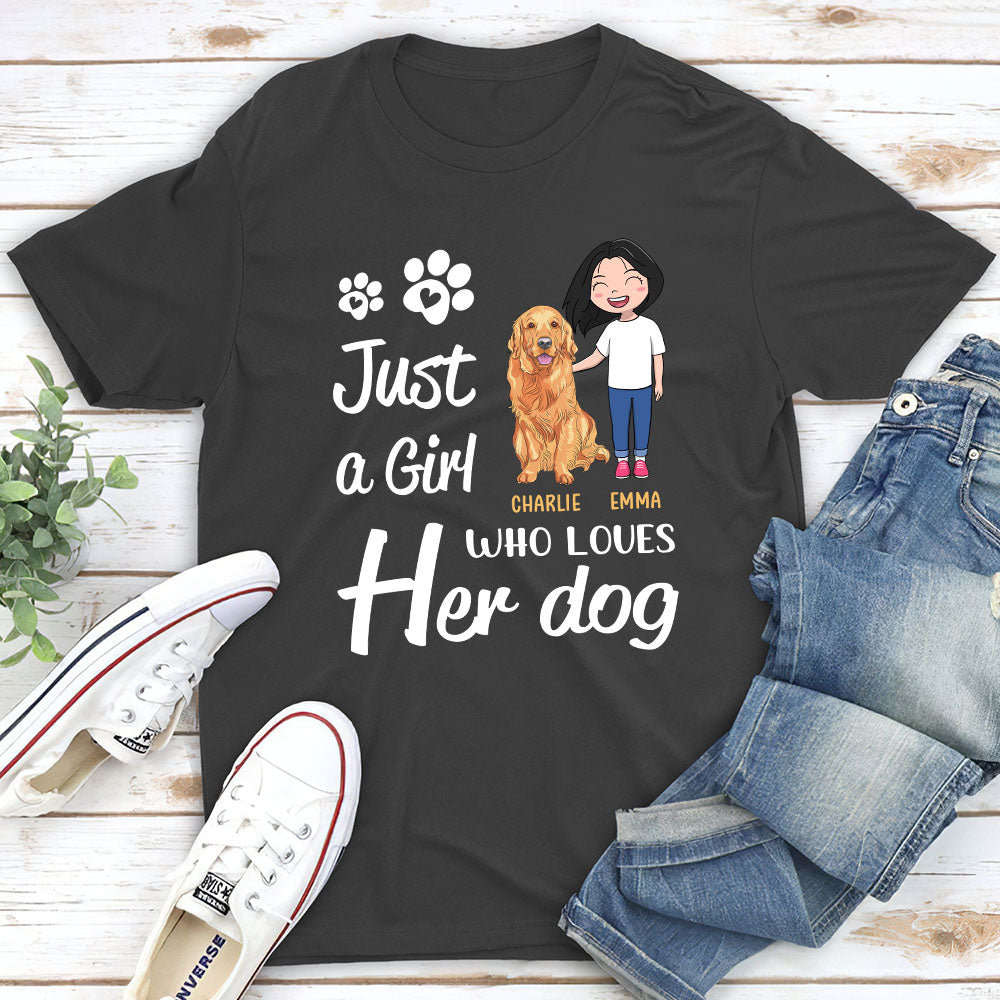 Girl Loves Dogs - Personalized Custom Unisex T-shirt