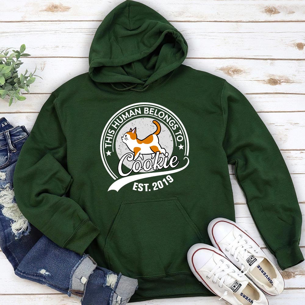 Human Belongs To Cat - Personalized Custom Hoodie