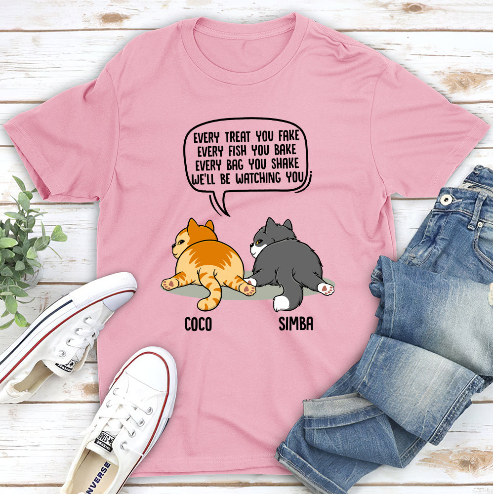 Watching You Cat Butt - Personalized Custom Unisex T-shirt