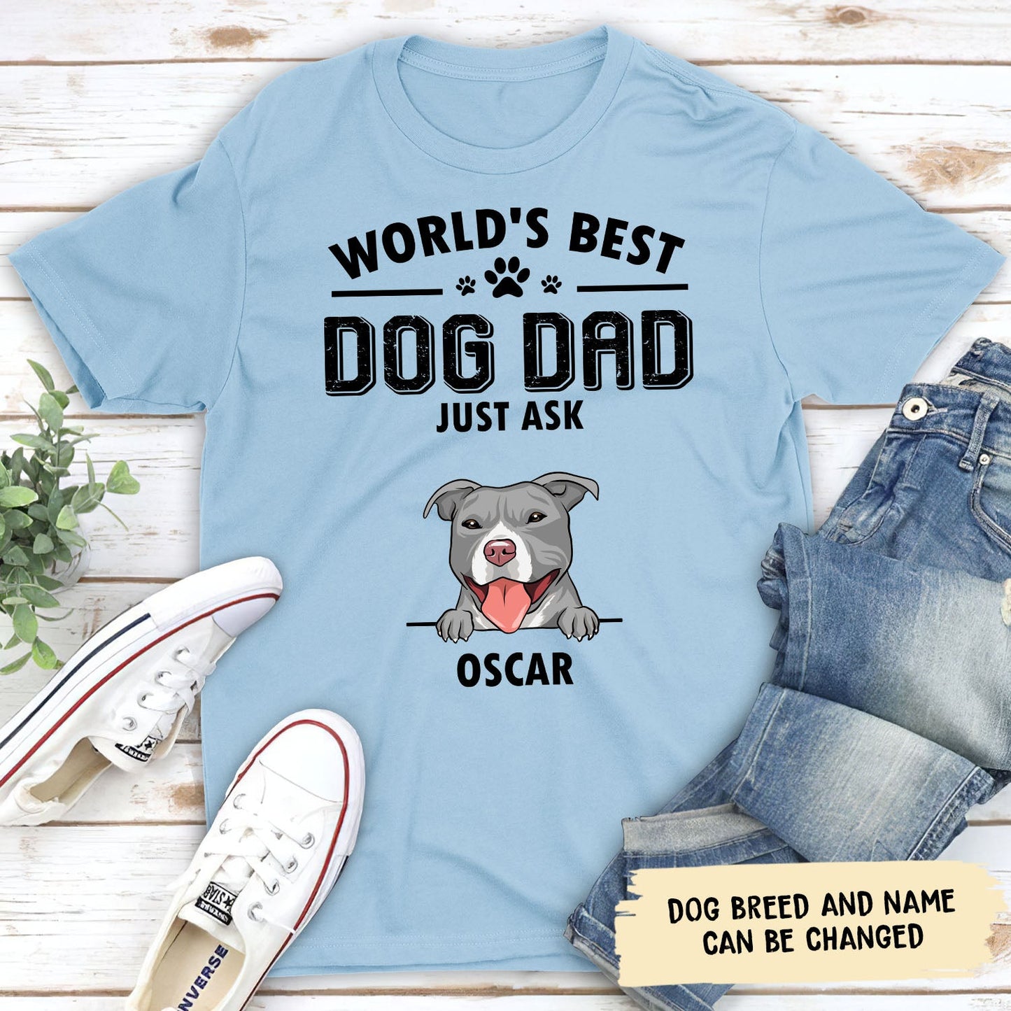 World's Best Dog Dad 1 - Personalized Custom Unisex T-shirt