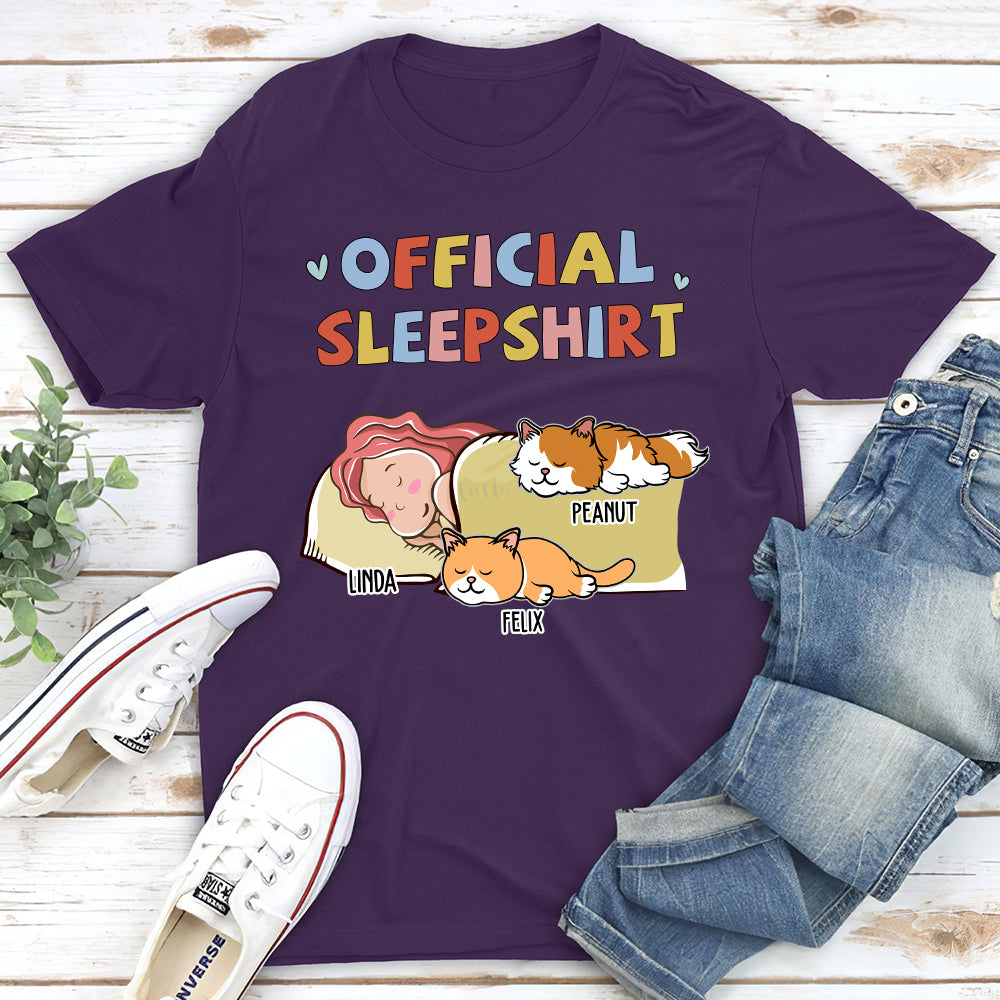 Sleeping Cat Sleepshirt - Personalized Custom Premium T-shirt