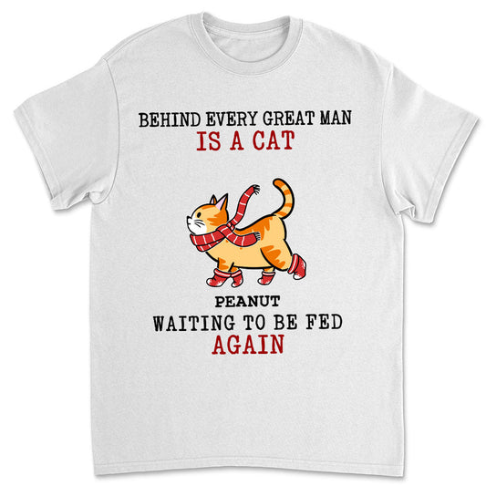 Cat Waiting To Be Fed - Personalized Custom Unisex T-shirt