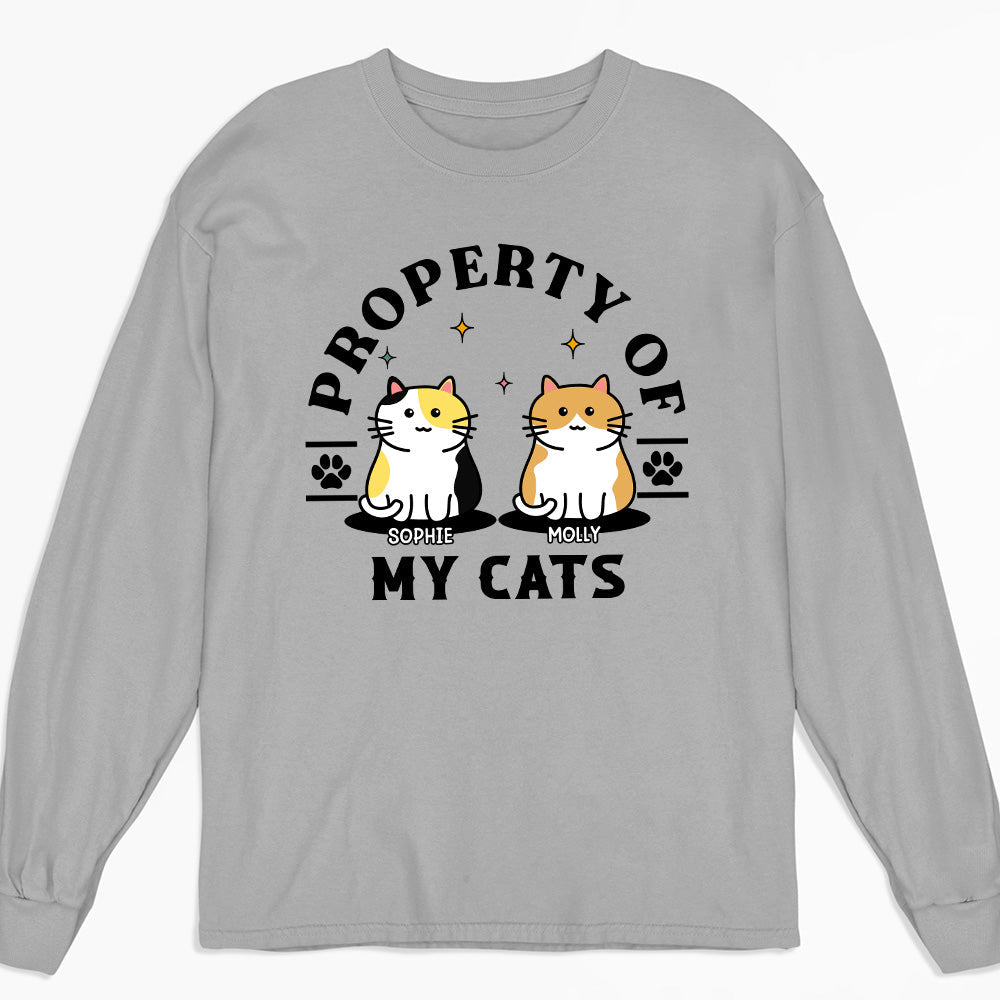 Property Of My Cats - Personalized Custom Long Sleeve T-shirt