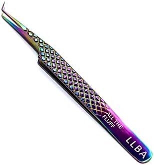 LLBA Lash Tweezer Professional Volume False Lash Application Tool | Multi Shapes & Purposes Tweezers | Non-Slip Grip Tweezers for Volume, Isolation & Classic Lashes (Galaxy, All The Fluff Volume)