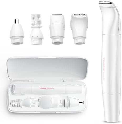TOUCHBeauty 4 in 1 Electric Lady Shaver, Bikini Trimmer for Women, IPX6 Facial & Eyebrow Hair Trimmer with Case, Painless Body Shaver, Nose Hair Trimmer, Electric Shaver for Women