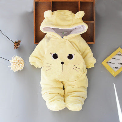 Snuggly Fleece Baby Hooded Romper