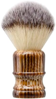 Grandslam Shaving Brush with Synthetic Hair, Cruelty-Free Shaving Cream Brush for Men, 100% Solid Resin Handle, Gently Exfoliates The Skin, 24mm Knot (Imitation rhinoceros horn)