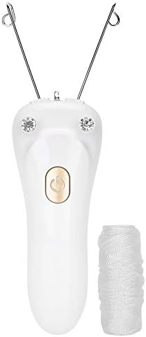 Threading Hair Removal, Facial Hair Remover Electric Face Eyebrow Threading Epilator USB Charging Cotton Thread Depilation Machine Device for Women Girls Ladies (Gold)