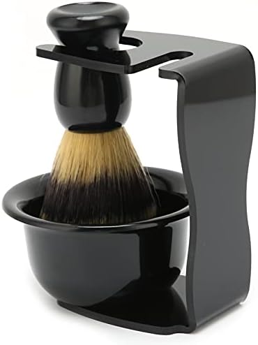 Shaving Brush Kit, Soft Brush Hair 3pcs Beard Shaving Brush Long Lasting for Father's Day Gifts for Birthday Male