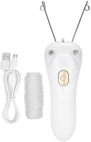 Face Threading Epilator, Electric Threading Epilator Hair Remover Remover Electric Threading Epilator Hair Remover USB Rechargeable Cordless Electric Facial Threading Hair Remo (Gold)