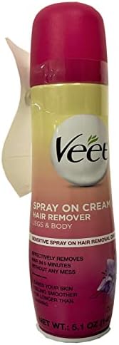 Veet Spray On Hair Removal Cream for Legs & Body, 5.1 Ounce