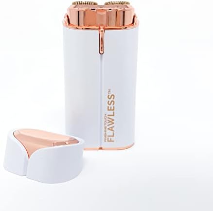 Finishing Touch Flawless Women's Painless Hair Remover Face Duo, Facial Electric Shaver Device, Dermatologist Approved, Hypo-allergenic, White/Rose Gold