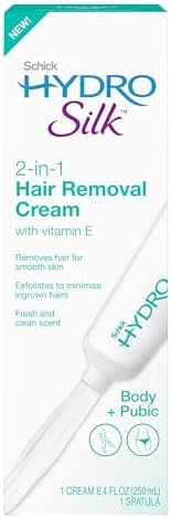 Schick Hydro Silk Hair Removal Cream for Women, Body + Pubic | Depilatory Cream, Bikini Hair Removal Cream
