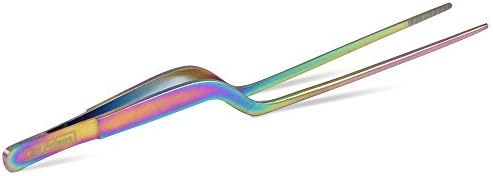 JB Prince Oil Slick Offset Fine Tip Tweezer 7.8 inches