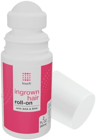 Touch Intimate Area Ingrown Hair Roll On Tonic for Men and Women with AHA/BHA - Bikini Line Hair Removal - Razor Bump Treatment and Ingrown Hair Removal - 2 Ounces
