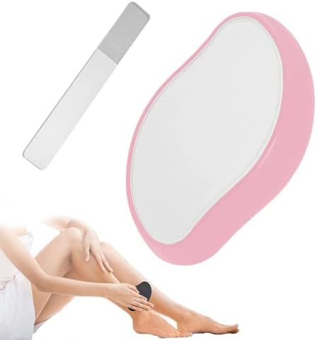 Crystal Hair Eraser Pink for Women and Men - Net Shape with Nail File- Leg Arm Body Painless Hair Remover - Magic Reusable Razorless Shaver - Flawless Exfoliation - Reusable and Portable