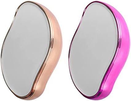 KellyKessa Crystal Hair Eraser for Women and Men, 2022 New Magic Hair Eraser Crystal Hair Remover,Portable Mild Epilator, Painless Skin Exfoliator Tool for Any Part of The Body (Gold+Rose red)