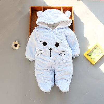 Snuggly Fleece Baby Hooded Romper