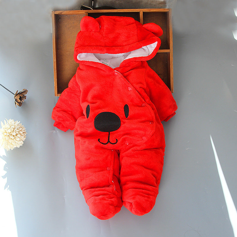 Snuggly Fleece Baby Hooded Romper
