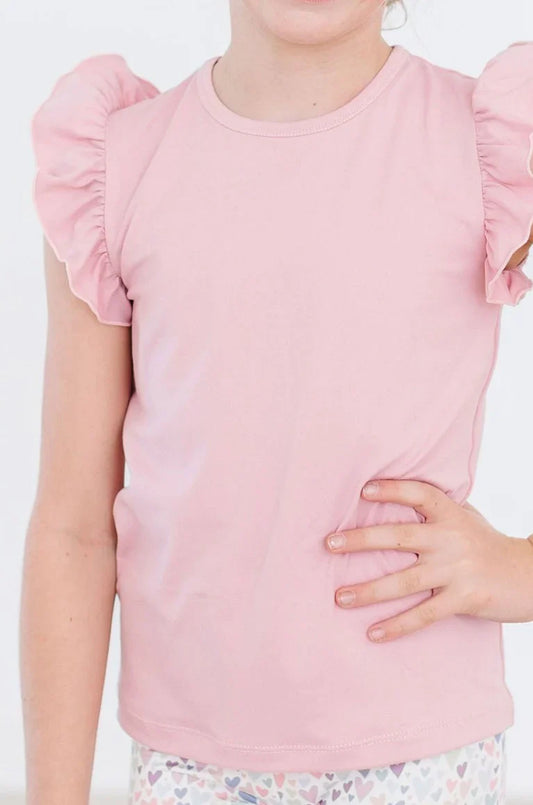 Mila & Rose- Short Sleeve Ruffle Tee