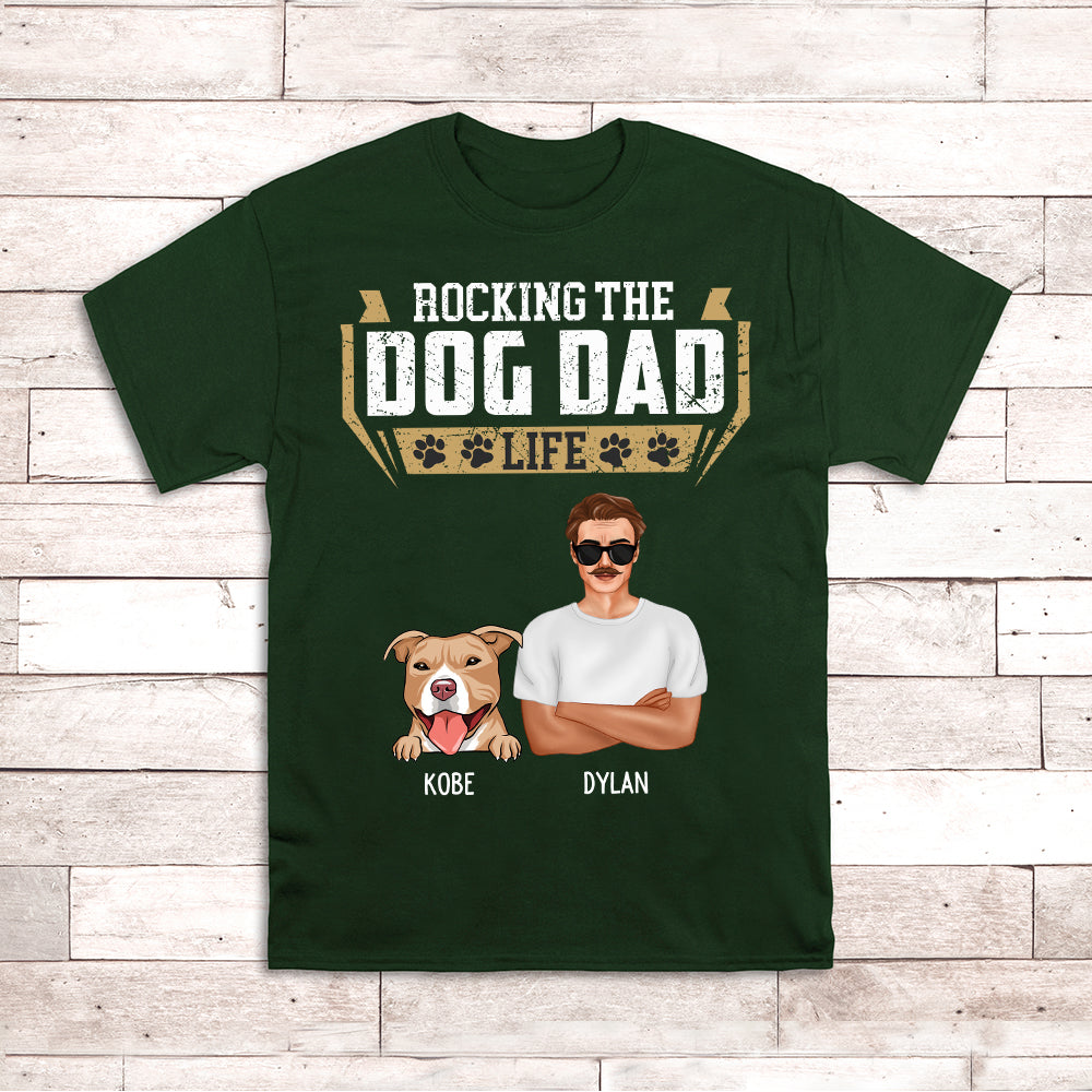 Rocking Dog Dad - Personalized Custom Unisex T-shirt