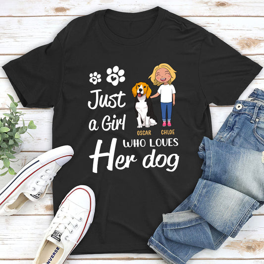 Girl Loves Dogs - Personalized Custom Unisex T-shirt