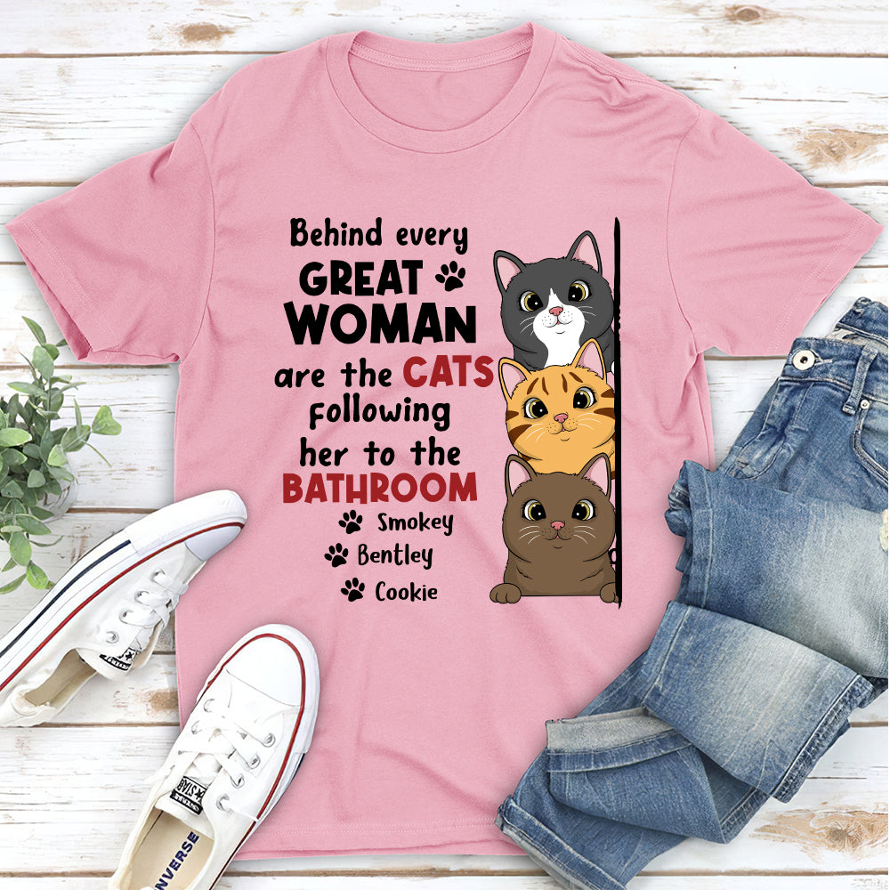 Behind Every Great Woman - Personalized Custom Unisex T-shirt