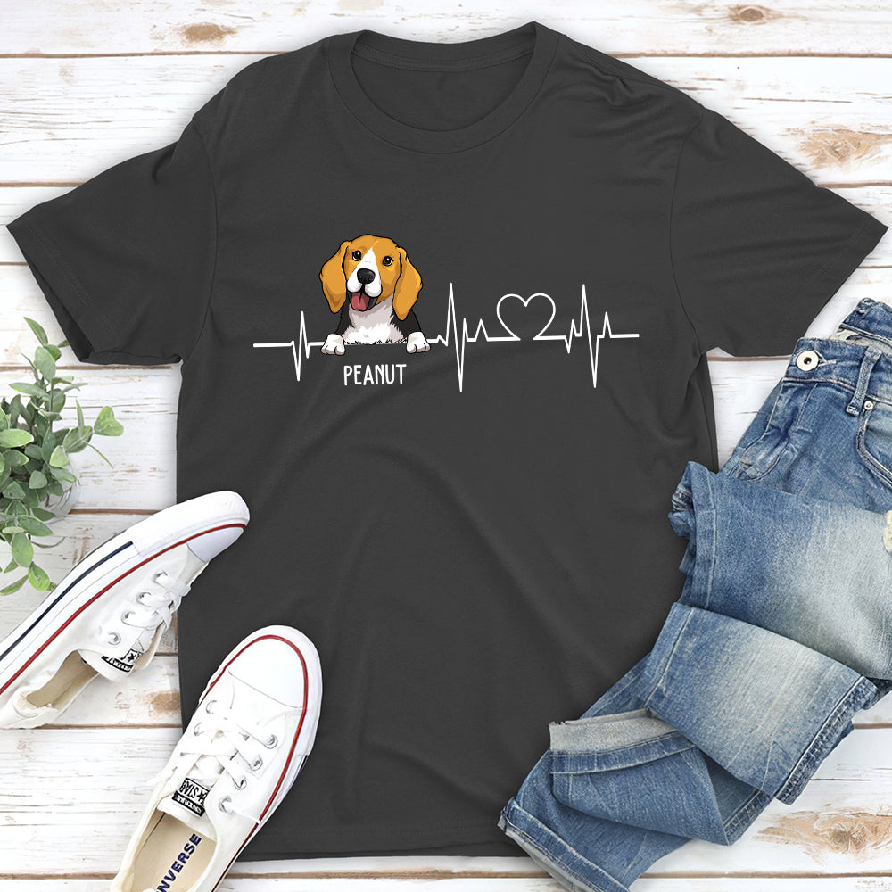 Dog Heartbeat 2 - Personalized Custom Unisex T-shirt