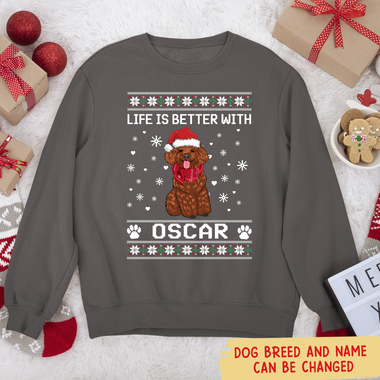 Better With Dog Christmas - Personalized Custom Sweatshirt