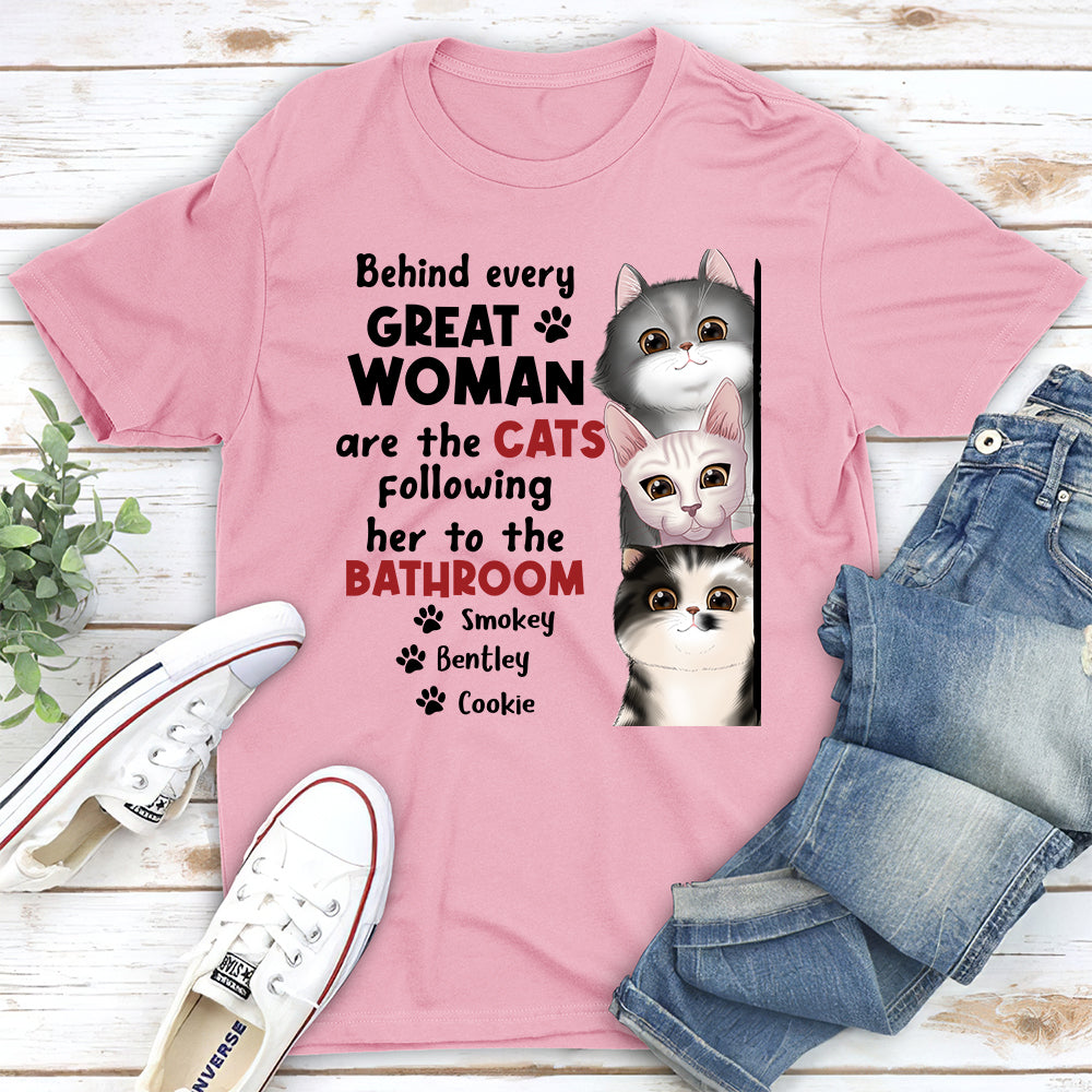 Behind Great Woman - Personalized Custom Unisex T-shirt