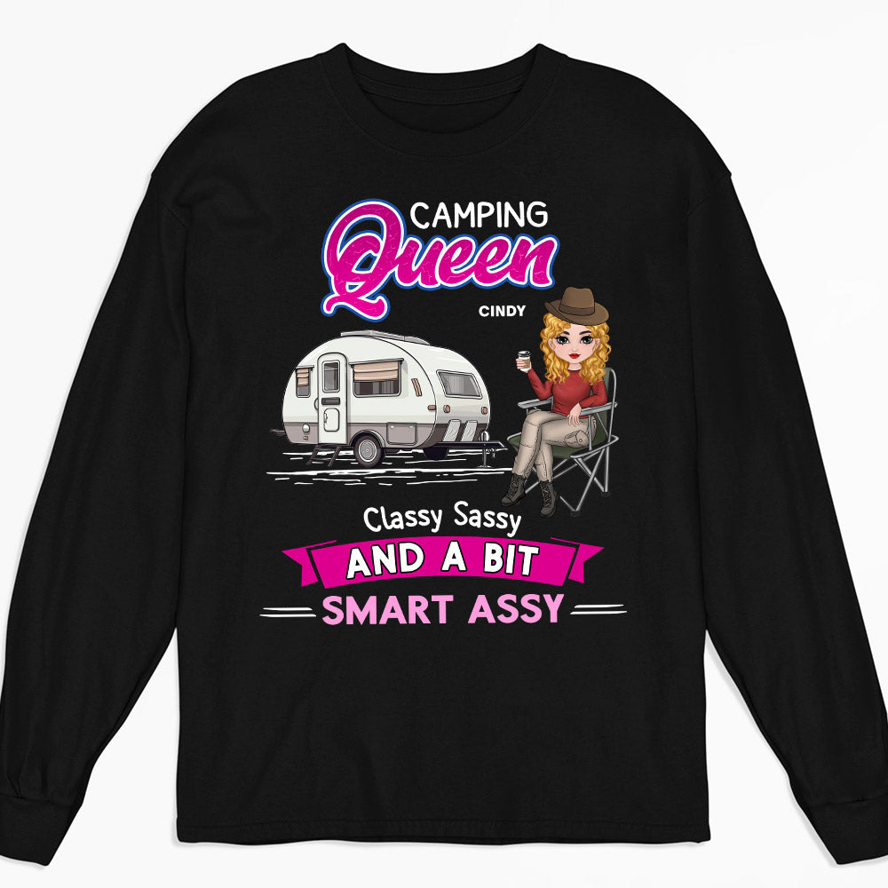 Camping Queen - Personalized Custom Long Sleeve T-shirt