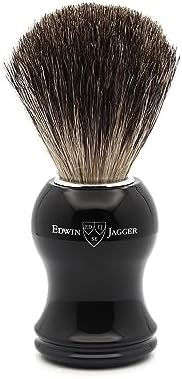 Edwin Jagger 81P36AMZ Classic Badger Shaving Brush for Shaving Cream or Soap for Men (Black)