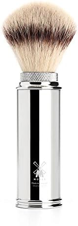 MUEHLE Shaving Brush with Fiber, Handle Material Metal, Chrome-plated, 1 Pound