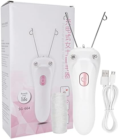 Electric Threading Epilator Hair Remover, Electric Body Facial Hair Remover, USB Charging Cotton Thread Epilator (Host Cotton Thread USB Cable), Cotton Thread Epilator for Removing (pink), Thread