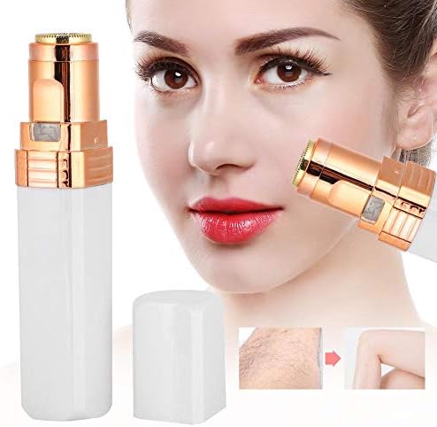 Professional Facial Hair Removal, Compact Hair Shaver Remover Trimmer Epilator Lipstick Shape Mini Electric Hair Remover Face Body Hair Removal Machine for Women(White)