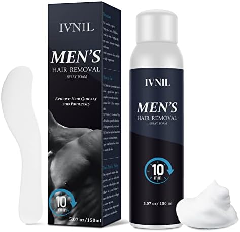 Hair Removal Spray Foam for Men Hair Removal Cream IVNIL - Effective & Painless Hair Removal Cream for Men's Underarm, Chest, Back, Legs - Depilatory Cream, Suitable For All Skin Types
