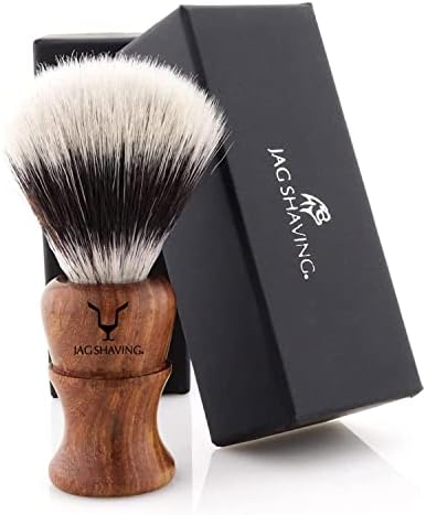 Jag Shaving Shaving Brush - Synthetic Silvertip Shaving Brush - Sustainable Shaving Brush from Wood - Elegant Design Wooden Grip - Perfect Shaving Brush - for Your Shaving Razor