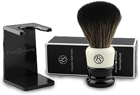 2 Pack Shaving Brush Set, Frank FS shaving Quality Nylon Wire Hair Shaving Brushes with Resin Handle with Acrylic Stand for Personal Shaving(Knot:24mm)