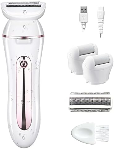 Hair Removal Epilator, Electric Shaver for Women, Siwiey 2 in 1 Body Hair Remover with Electric Razor Bikini Women Trimmer, Legs Foot Hair Removal Wet Dry Use with 2 Detachable Head