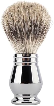 CSB Pure Badger Hair Knot Shaving Brush with Stylish Chrome Metal Handle - Wet Shave for Men