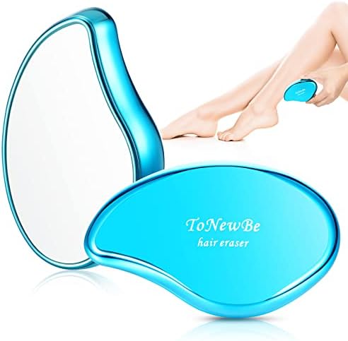 ToNewBe Crystal Hair Eraser for Women and Men, Reusable Crystal Hair Remover, Magic Painless Exfoliation Hair Removal Tool, Magic Hair Eraser for Back Arms Legs (Blue)