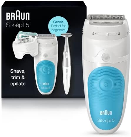 Braun Epilator Silk-épil 5 5-810, Hair Removal Device, Epilator for Women, Shaver & Bikini Trimmer, Cordless, Rechargeable, Wet & Dry